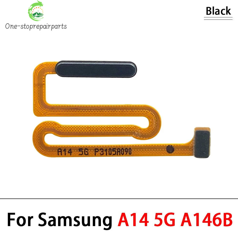 10Pcs, For Samsung A14 4G 5G A145F A145P A146B A146P Fingerprint Sensor Home Return Key Menu Button Flex Cable Samsung phone repair parts