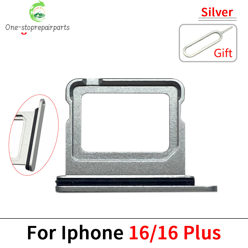 New Dual Single SIM Card Tray Slot Holder Adapter Accessories For iPhone 16 Pro 16Pro Max 16 Plus iPhone phone repair parts