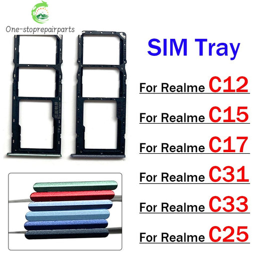 New For OPPO Realme C15 C31 C33 C25 C17 C12 SIM Card Slot SD Card Tray Holder Adapter Realme phone repair parts