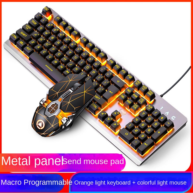 Accessories Game keyboard, mouse, earphones three-piece set, mechanical feel keyboard and mouse set