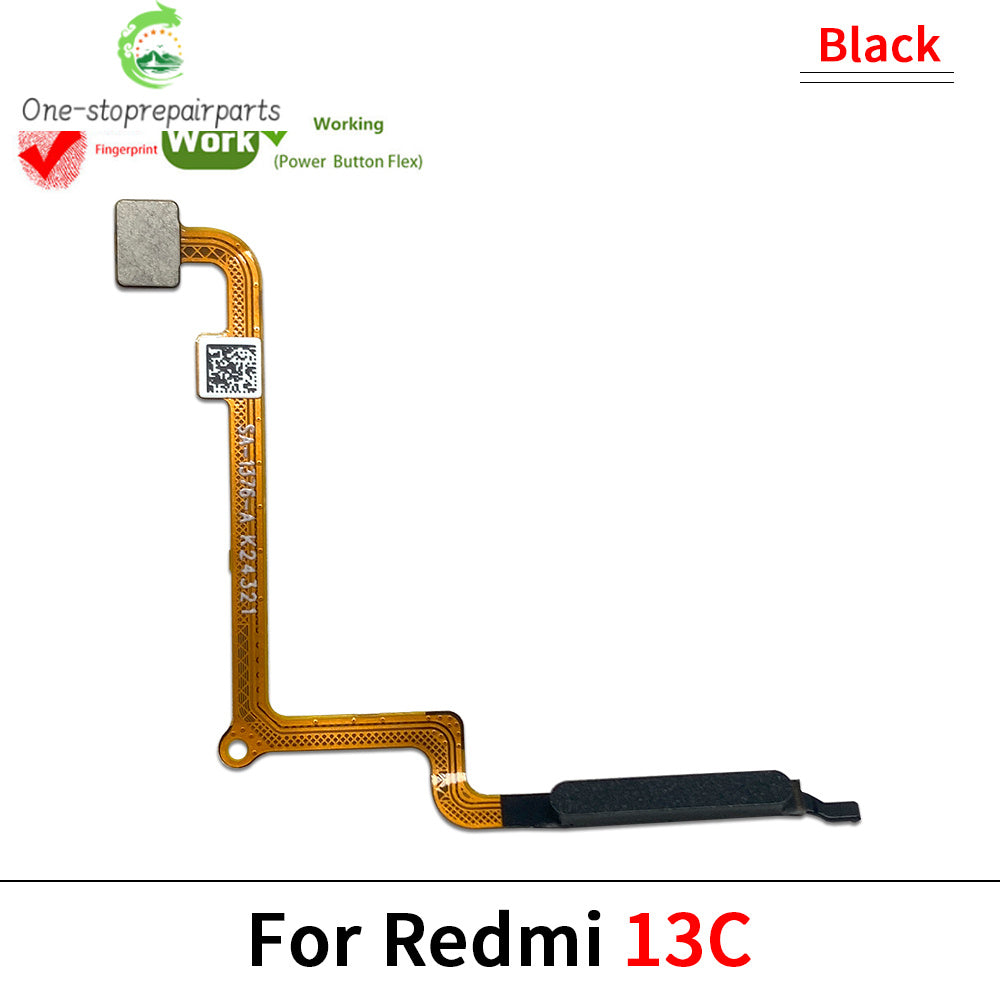 New Fingerprint For Xiaom Redmi 12 12C 13C 10C Home Button Fingerprint Menu Return Key Recognition Sensor Flex Cable Redmi phone repair parts