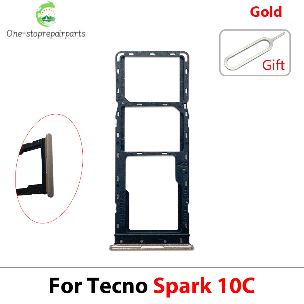 SIM Card Tray Slot Holder Adapter Accessories For Tecno Spark 10 10C 20 20C 30C Pro / For Infinix Zero 30 4G 5G  infinix phone repair parts