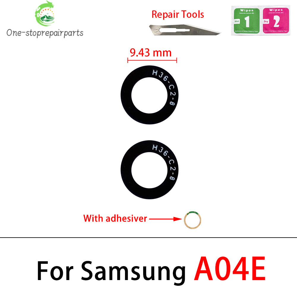 New Rear Back Camera Glass Lens For Samsung A04 A04s A04e A14 A24 A34 A54 A05 A05s A15 A25 A35 A55 4G 5G With Adhesive