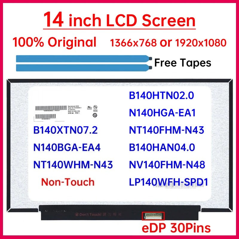 14" LCD Screen For Lenovo IdeaPad 3-14ADA05 14IGL05 14ARE05 14IIL05 14IML05 14ITL05 IdeaPad 1-14ADA05 IGL05 Display Matrix Panel Lenovo laptop repair parts