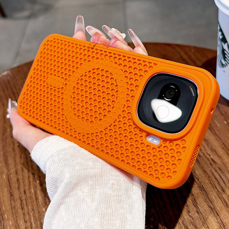 Heat dissipation magnetic suction For iQOOZ11turbo mobile phone case New z10turbopro Large area honeycomb mesh Heat dissipation magnetic attraction protection z9 All-inclusive anti-drop men's and women's cases Phone Accessories