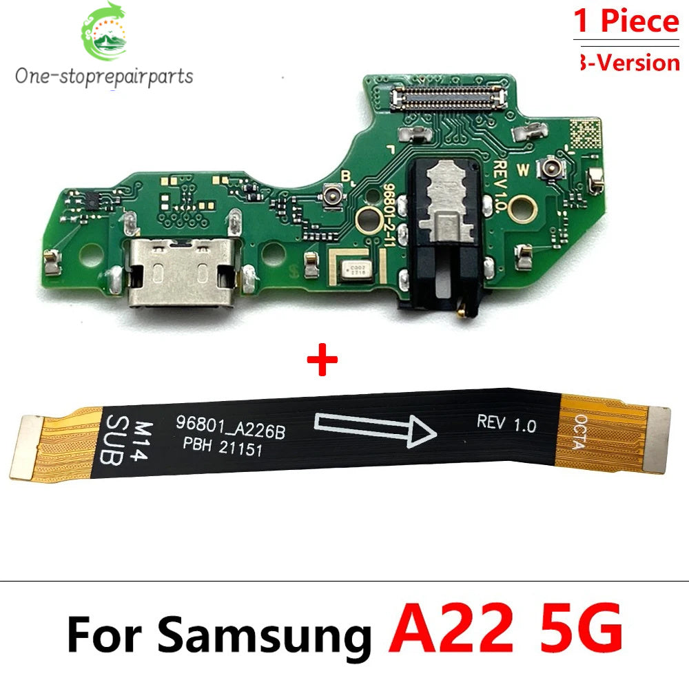 10Pcs, Dock Connector Micro USB Charger Charging Port Main Flex Cable For Samsung A22 A32 A52 A72 A33 A53 A24 A34 A54 4G 5G Samsung phone repair parts
