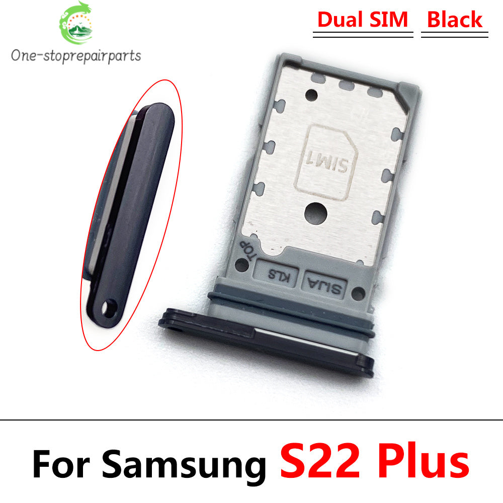 10Pcs/Lot, Micro Nano Dual SIM Card Holder Tray Slot Holder Adapter Socket For Samsung S22 / S22 Plus / S22 Ultra Samsung phone repair parts