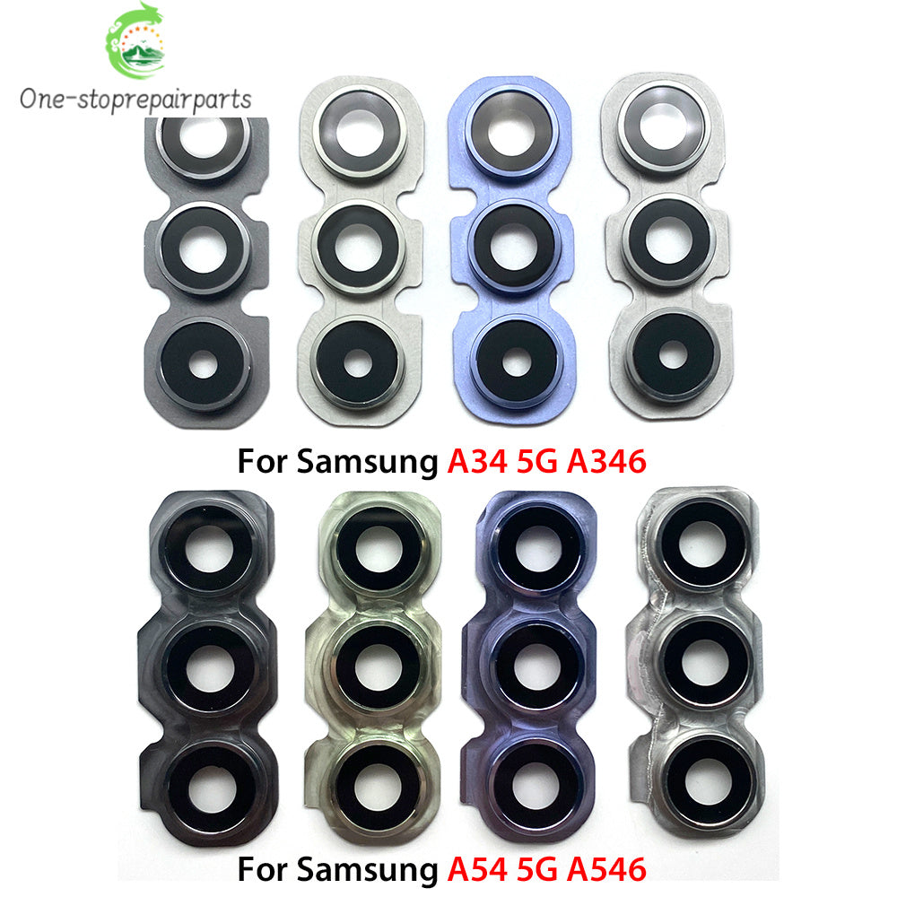 New Rear Camera Glass Lens Cover With Frame Holder For Samsung A26 A56 A34 A54 S24 Fe 5G Replacement Parts Samsung phone repair parts