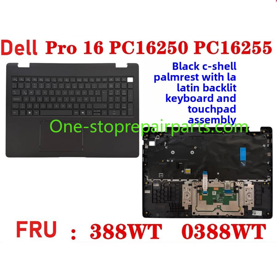 Cover case Keyboard for Dell Pro 16 PC16250 PC16255 Cover case for Dell Pro 16 PC16255 PC16250 LCD Back Cover Bezel frame topcase palmrest upper bottom HINGE 0V1T1X 0388WT 0Y55N3 099TK0 006R8M Dell laptop repair parts