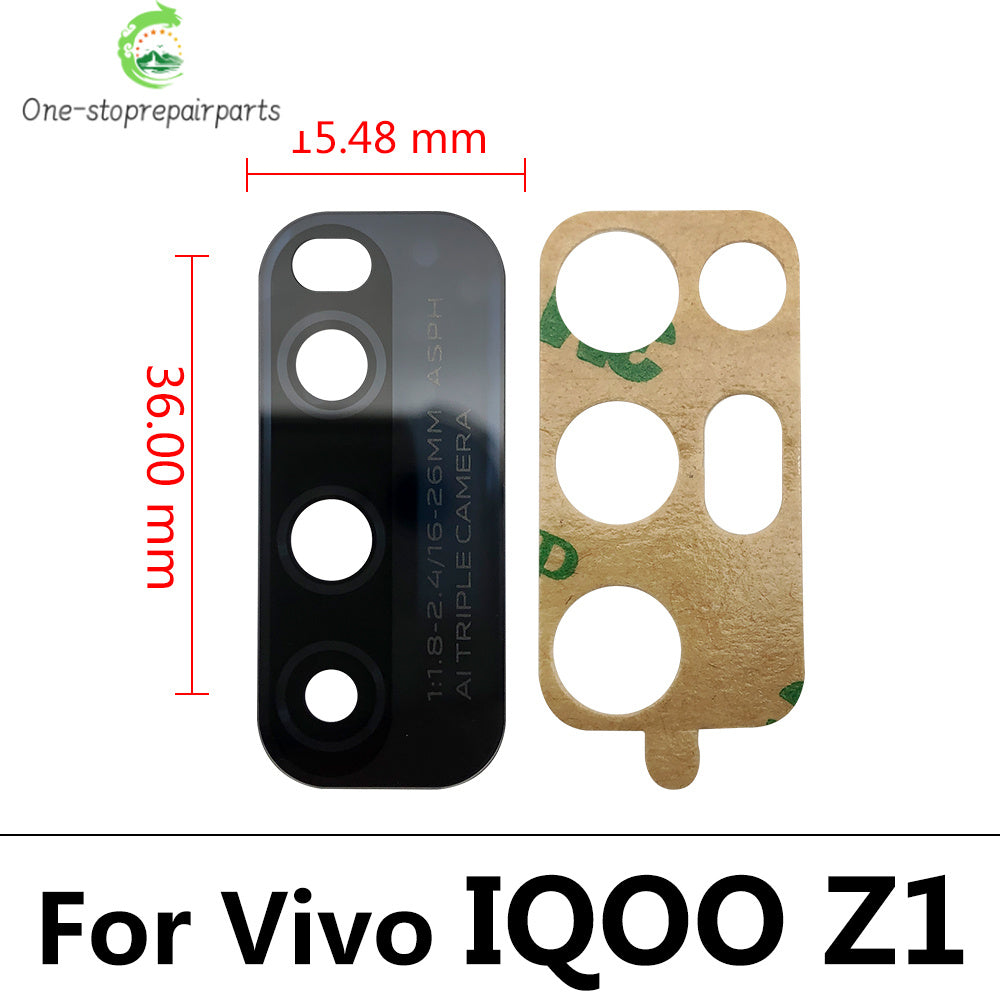 10Pcs/Lot, Back Rear Camera Glass Lens With Adhesive For Vivo IQOO 3 U3 Z1 S7 S9 S9e V17 X21 X50 Y9S Y20 Y31 Y51 Y51S Y73S Y93S Vivo phone repair parts