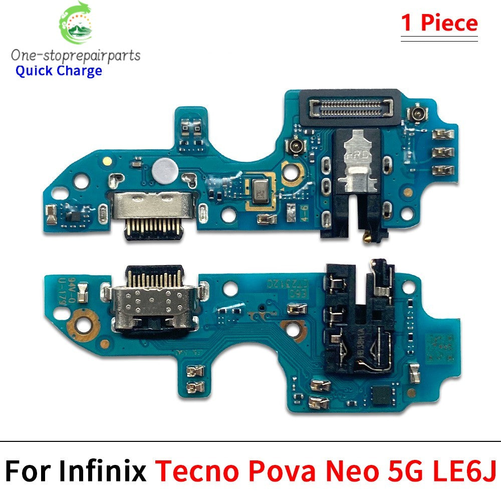 USB Charge Port Dock Connector Charging Board Flex Cable For Tecno Pova 2 3 4 5 6 Pro Neo 2 5G LD7 LE8 Tecno phone repair parts