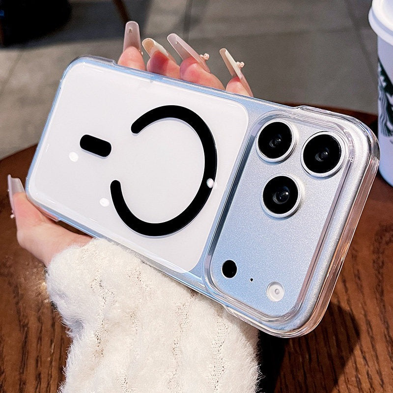 Frameless high magnetic permeability for iPhone 17promax mobile phone case New iPhone16magsafe strong magnetic adsorption Color magnetic attraction ring 15 Frameless transparent case Phone accessories