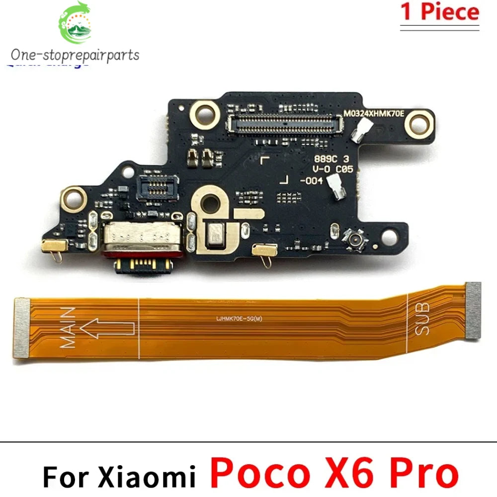 Dock Connector Micro USB Charger Charging Port Microphone Main Board Flex Cable For XIaomi Poco X5 X6 X7 F5 F6 F7 Pro 4G 5G  Xiaomi  Xiao mi phone repair parts
