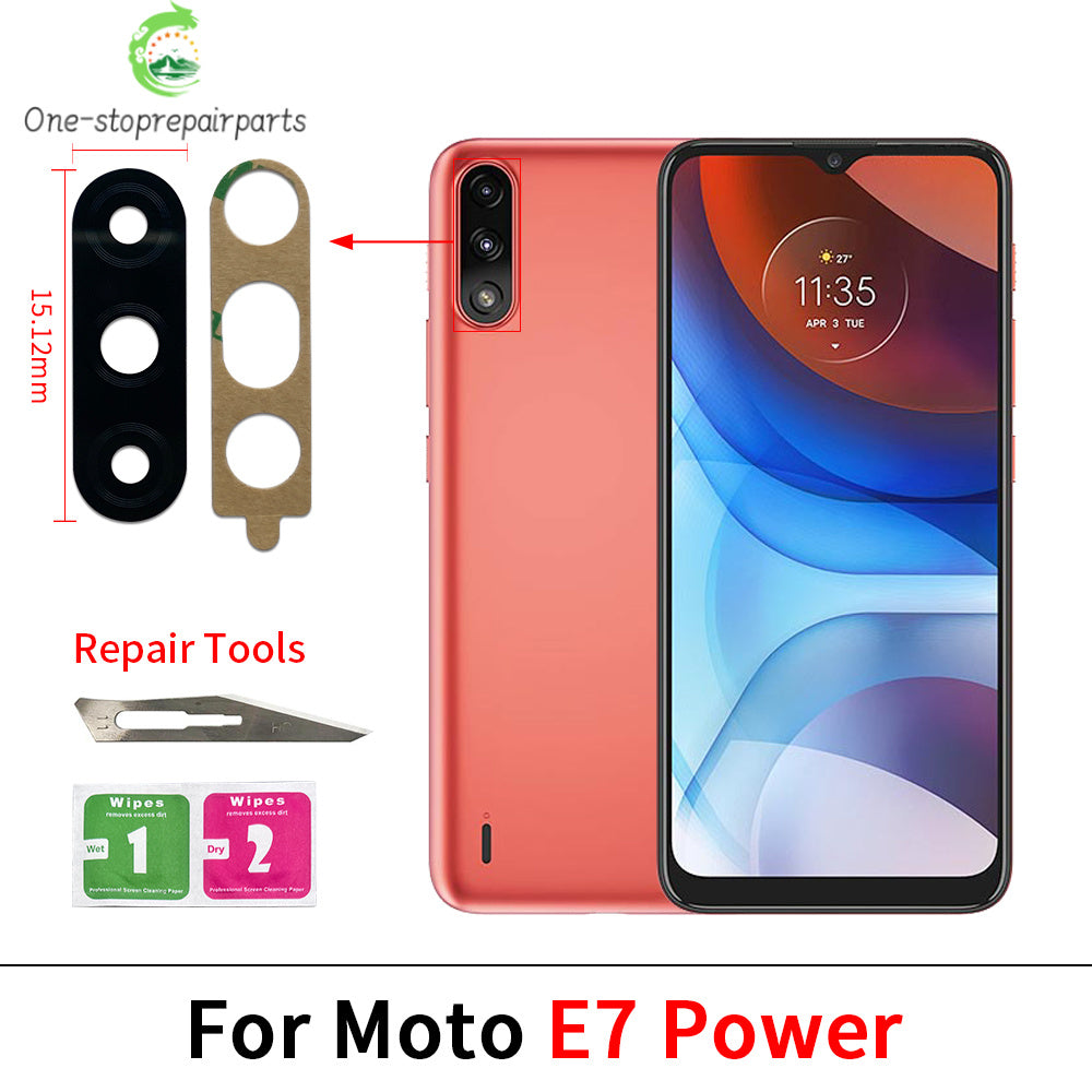 Back Rear Camera Glass Lens For Moto E4 E7 E6 E6s E5 E7i Plus Play Power E20 E30 E40 E22 E32 E13 E22i With Adhesive Motorola phone repair parts