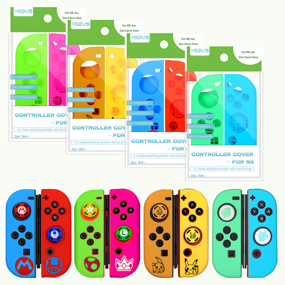 Switch joycon silicone cover for Nintendo switch cartoon silicone protective cover button cap set