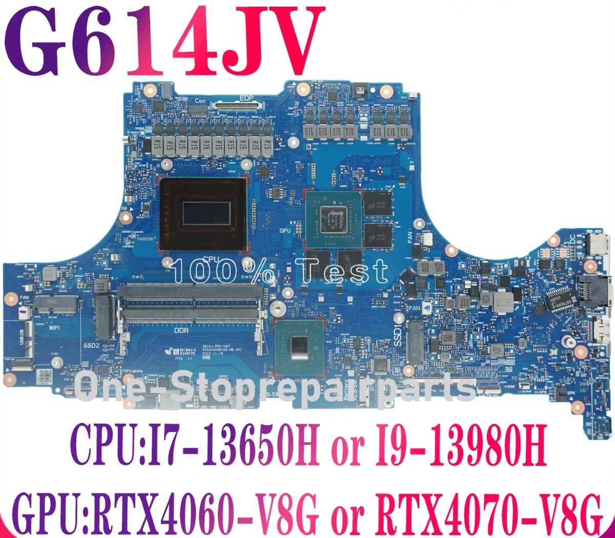 G614J G814J Mainboard For ASUS G614JV G614JI G614JU G814JV G814JI G814JU G614JVR G614JIR G814JVR G814JIR ROG Strix G16 Laptop Motherboard i7 I9 RTX4050 RTX4060 RTX4070 90NR0C60-R00027 6050A3438102-MB-A01 60NR0C60-MB1100 Asus laptop repair parts
