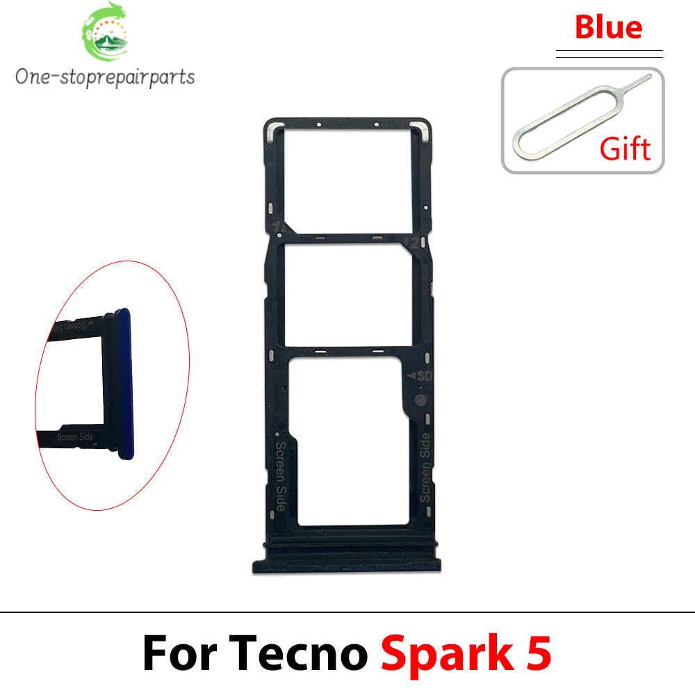 SIM Card Tray Slot Holder For Tecno Spark 4 5 7 8 9 8T 9T 10 20C Pro Replacement Parts Tecno phone repair parts