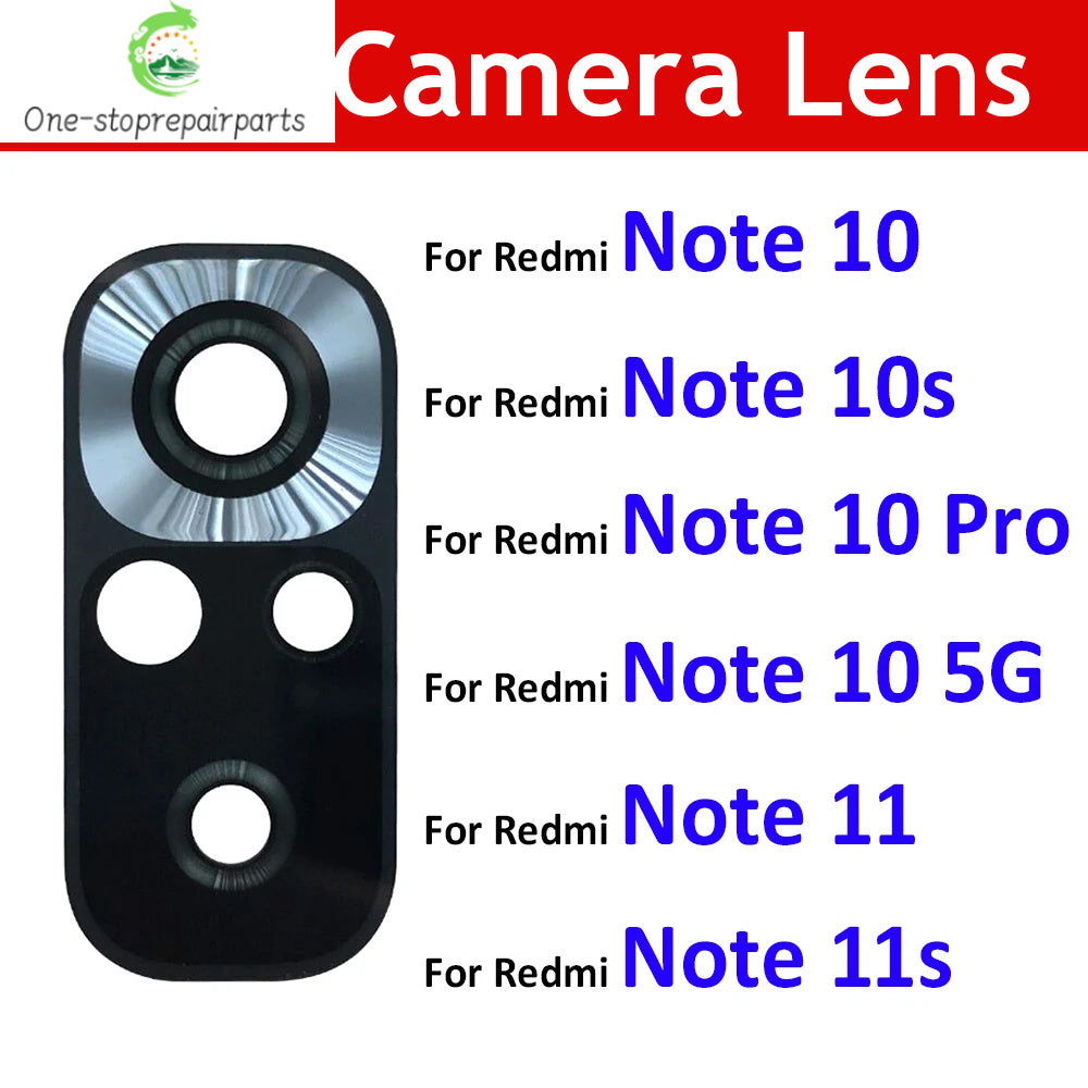 2Pcs/Lot，Rear Back Camera Glass Lens For Xiaomi Redmi Note 10 10s Pro 11 Pro 11T 11s 11E 4G 5G With Adhesive Sticker Xiaomi  Xiao mi phone repair parts