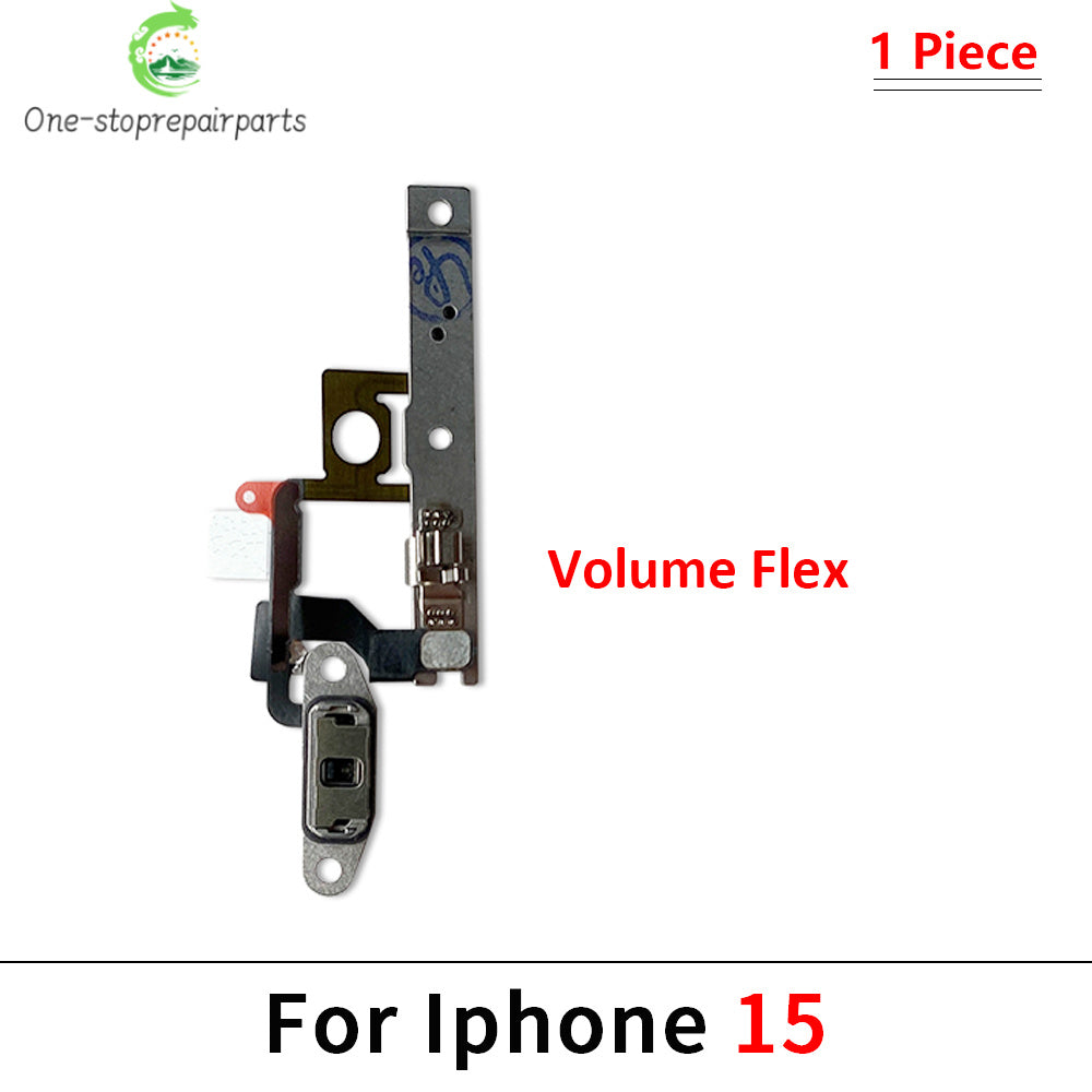 New For iPhone 13 14 15 Pro Max Mini Plus Power Volume Buttons Key Switch Flex Cable With Metal Material Replacement Parts iPhone phone repair parts