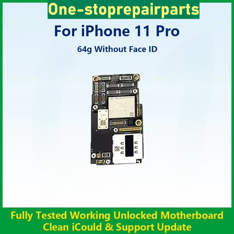 For iPhone 11 Pro With Face ID Unlocked Motherboard Cleaned iCloud Fully Tested Mainboard Compatible With 11 Pro Fast Shipping iPhone phone repair parts