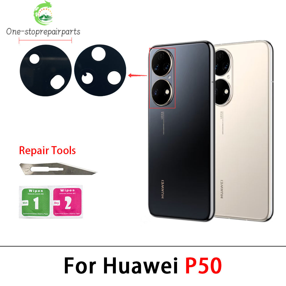 New For Huawei P50 P60 Pura 70 Pro 5G Back Rear Glass Camera Lens With Adhesive Replacement Huawei phone repair parts