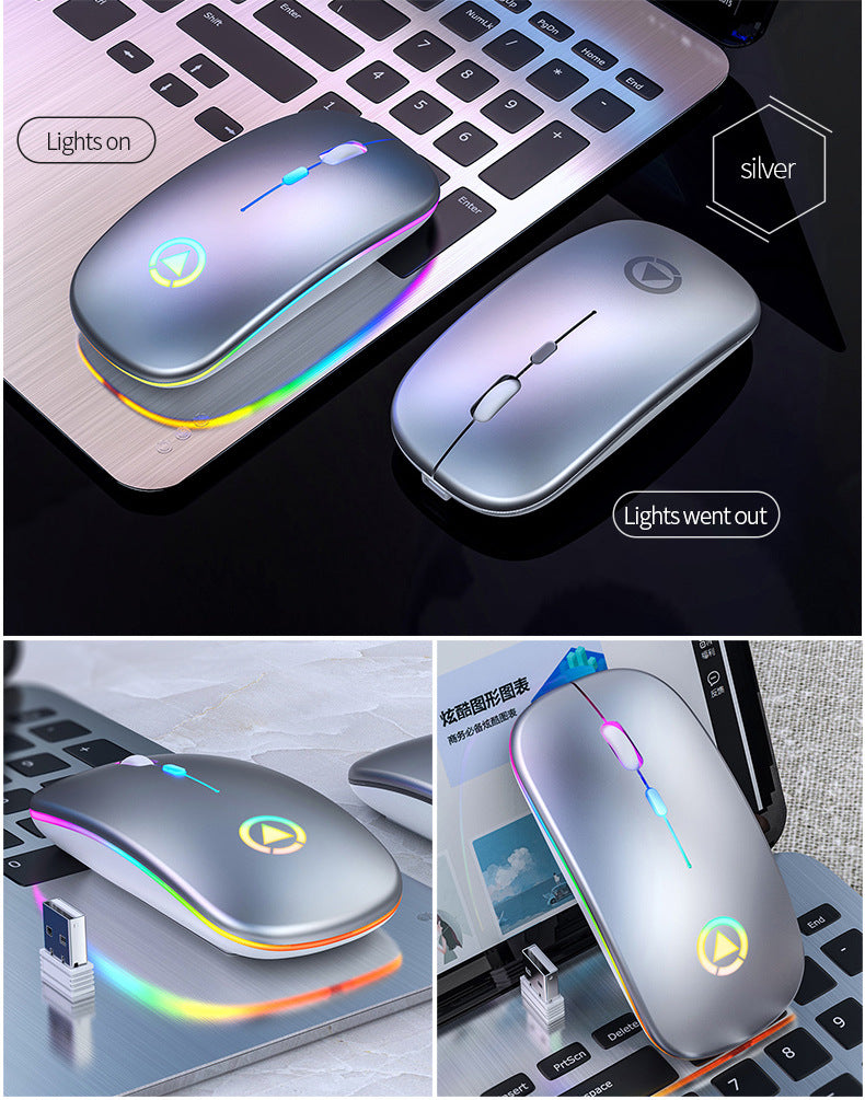 Silver Condor A2 silent wireless mouse charging bluetooth luminous computer accessories office