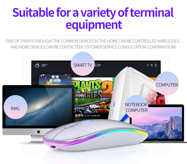 Silver Condor A2 silent wireless mouse charging bluetooth luminous computer accessories office