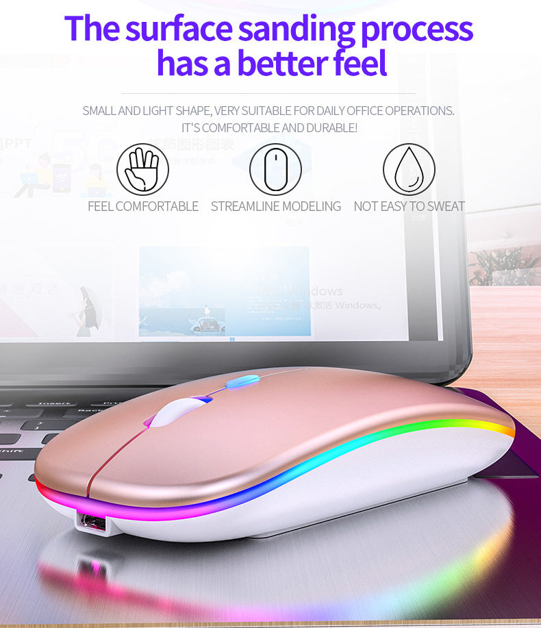 Silver Condor A2 silent wireless mouse charging bluetooth luminous computer accessories office
