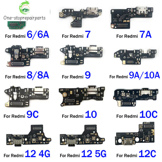 USB Charging Port Micro Dock Connector Board Flex Cable For Xiaomi Redmi 6 6A 7 7A 8 8A 9 9A 9C 10 10A 10C 12 12C 13C 4G 5G  Xiaomi  Xiao mi phone repair parts