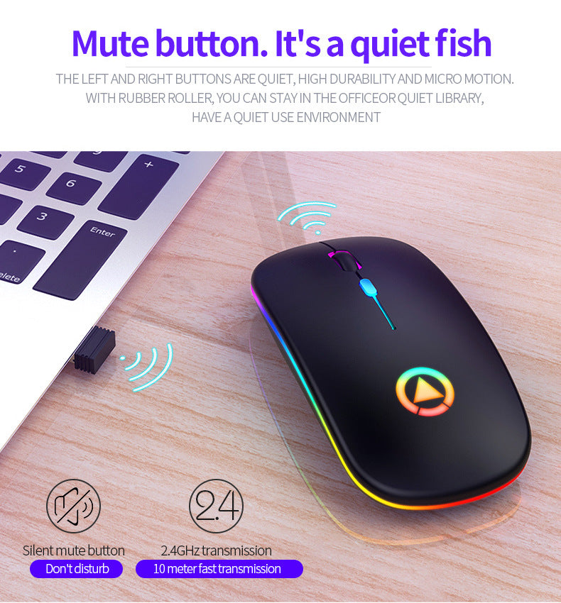 Silver Condor A2 silent wireless mouse charging bluetooth luminous computer accessories office