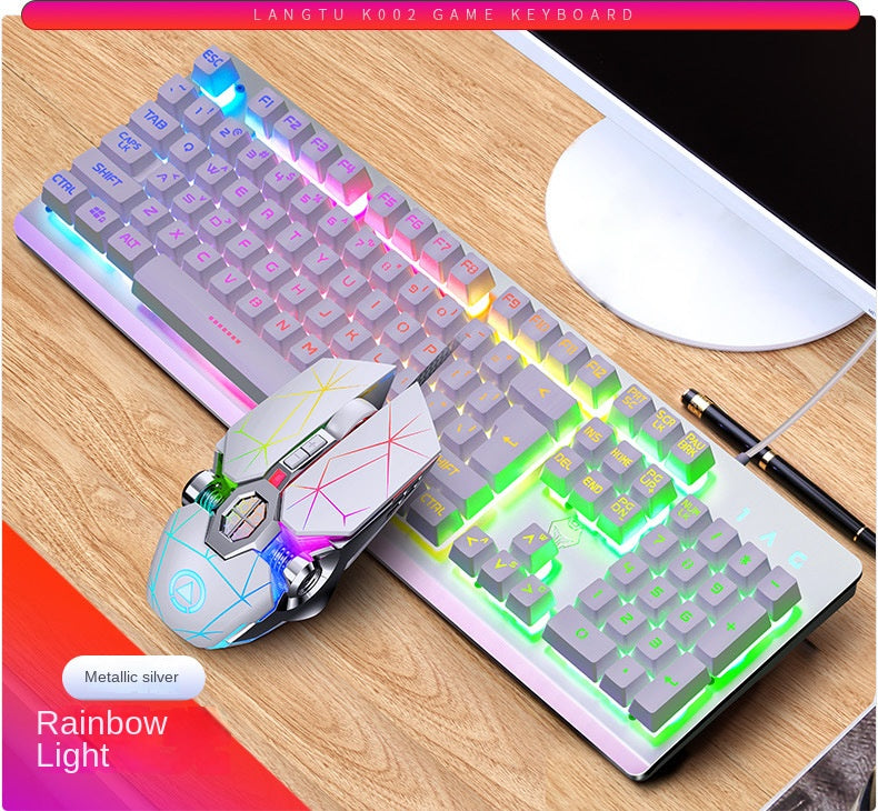 Accessories Game keyboard, mouse, earphones three-piece set, mechanical feel keyboard and mouse set