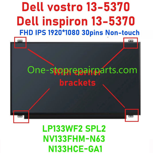13.3" FHD IPS1920*1080 30 pins Non-touch LCD For Dell vostro 13-5370 inspiron 13-5370 laptop lcd screen panel N133HCE-GA1 NV133FHM-N63 LP133WF2 SPL2 IPS Dell laptop repair parts