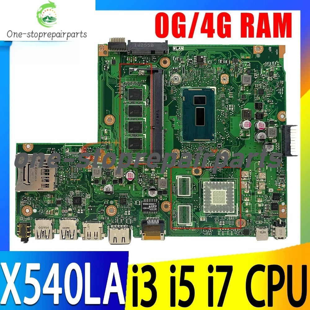 X540LA Mainboard For ASUS X540L F540L X540LJ R540L A540L Laptop Motherboard 0G/4G RAM I3 I5 I7-4th Gen I3-5005 I5-5200U I7-7500U ASUS laptop repair parts
