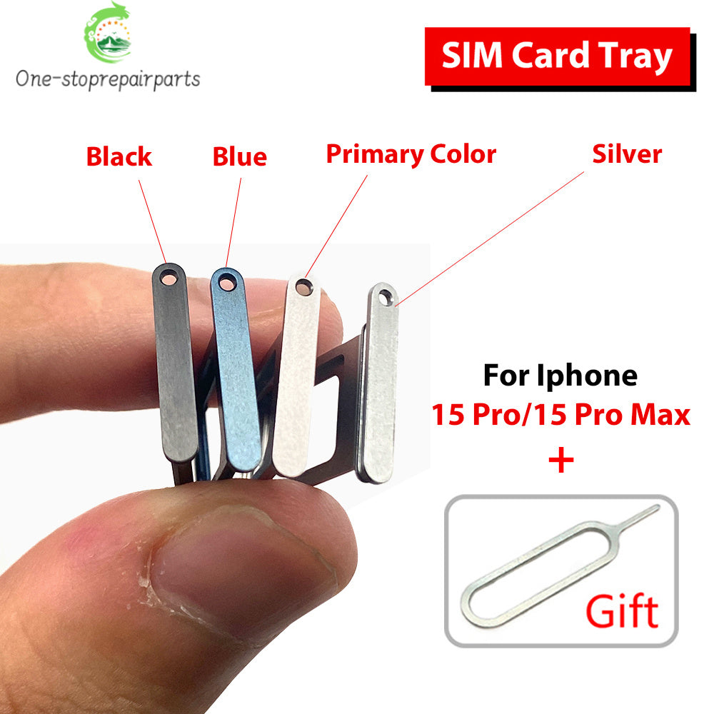 10Pcs, Dual SIM & Single SIM Card Slot SD Card Tray Holder Adapter For iPhone 15 Pro Max Plus iPhone phone repair parts