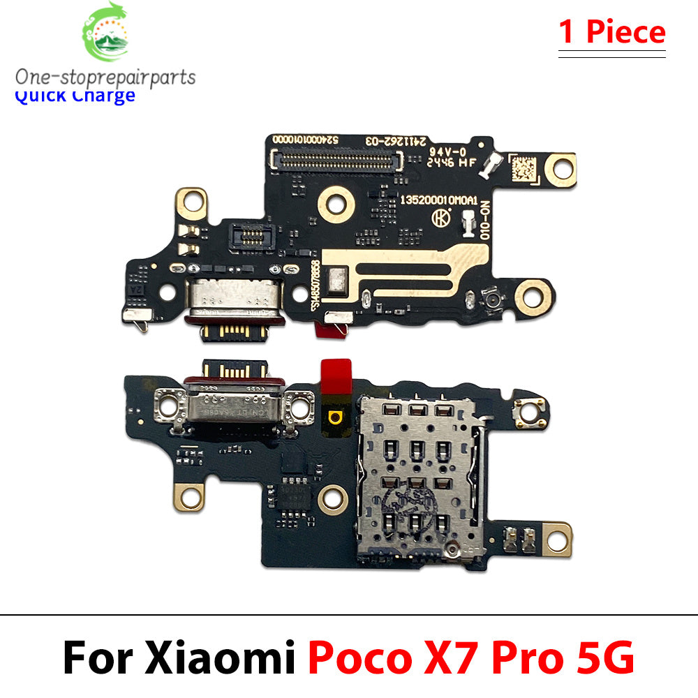 Dock Connector Micro USB Charger Charging Port Flex Cable Microphone Board For Xiaomi Poco X6 X7 M6 F6 F7 Pro 4G 5G  Xiaomi  Xiao mi phone repair parts