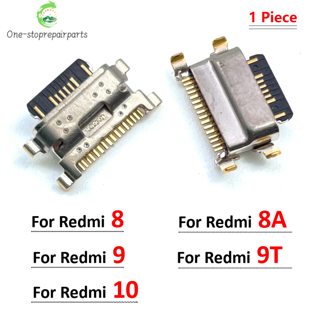 10Pcs, Mini USB jack socket connector charger Charging Port For Xiaomi Redmi 8 8A 9 9A 9C 9T 10 10A 10C 12 12C 13 13C 14C 4G 5G  Xiaomi  Xiao mi phone repair parts