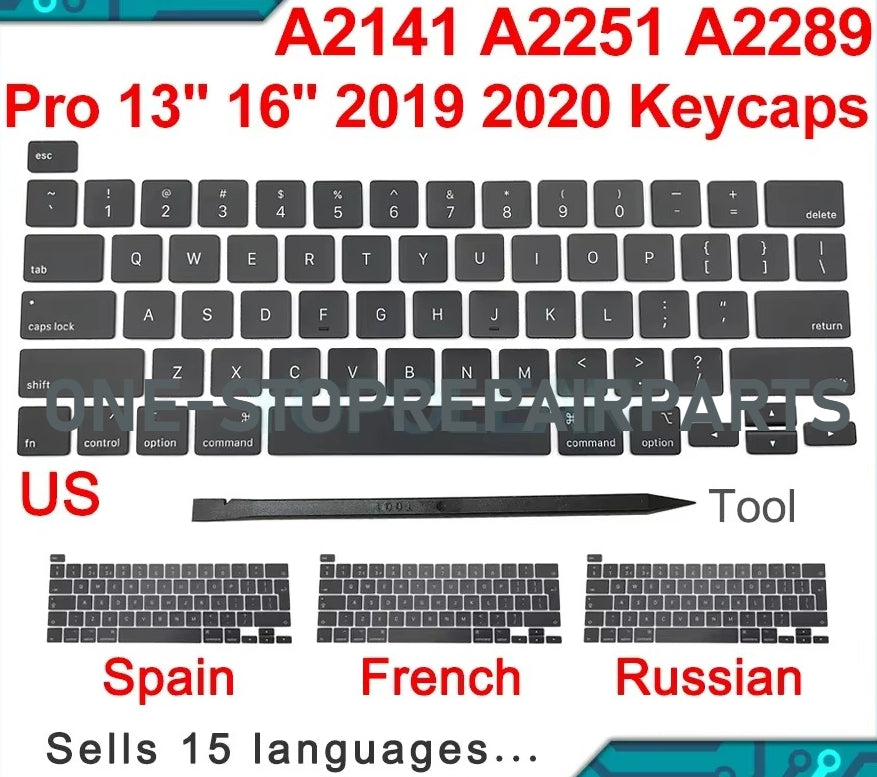 New Laptop A2141 A2289 A2251 Key Keycaps Keys Cap Keyboards Scissor Repair For Macbook Pro Retina 13" 16" 2019 2020 Year Macbook repair parts