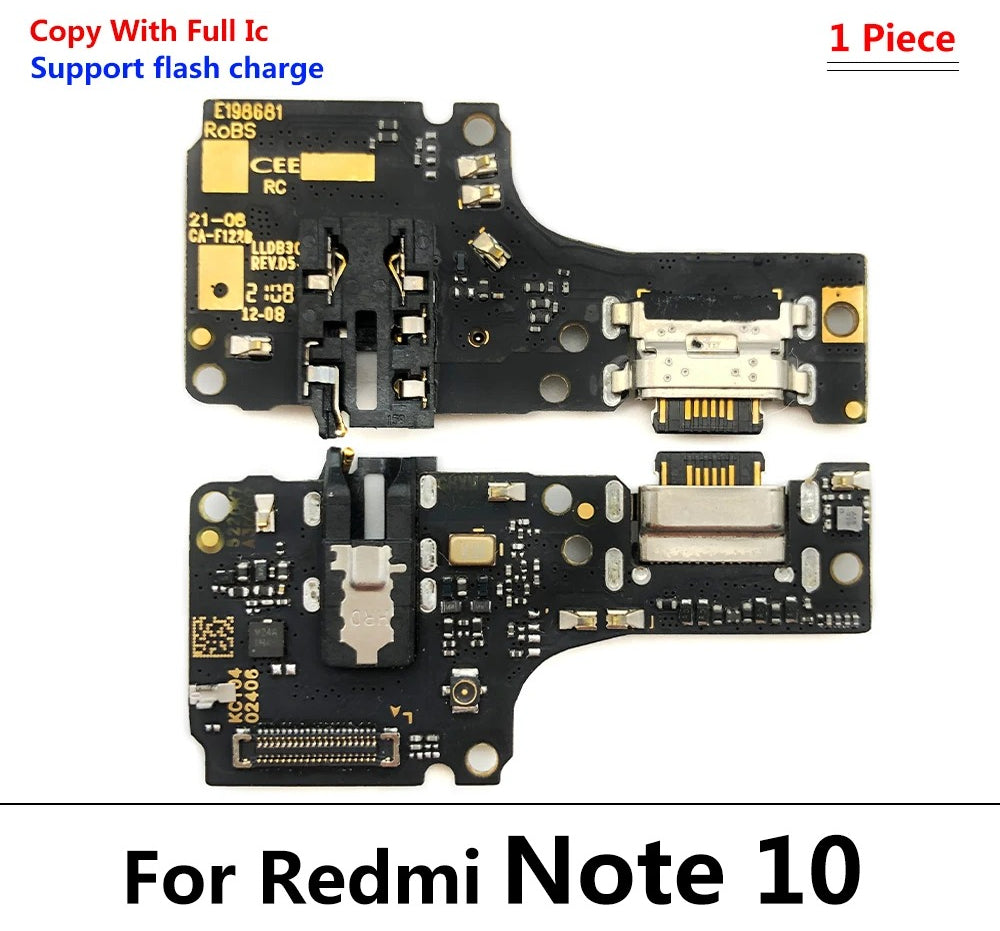 10Pcs USB Charge Port Dock Connector Charging Board Flex Cable For Xiaomi Poco X3 Pro M3 Redmi Note 7 8 8T 9S 9 10 10s Pro 9C 9A  Xiaomi  Xiao mi phone repair parts