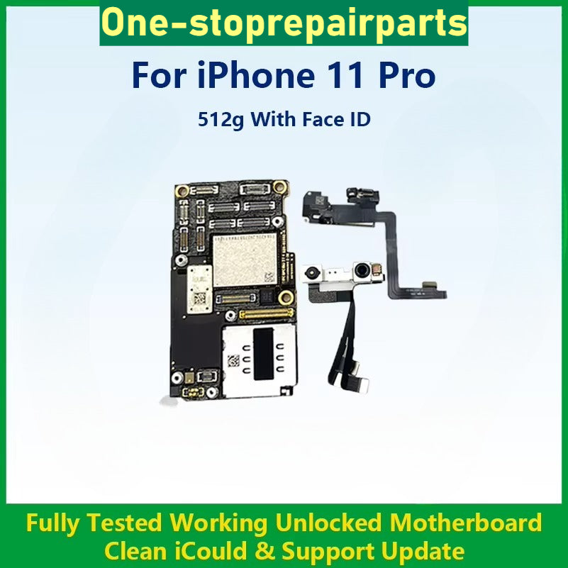 For iPhone 11 Pro With Face ID Unlocked Motherboard Cleaned iCloud Fully Tested Mainboard Compatible With 11 Pro Fast Shipping iPhone phone repair parts