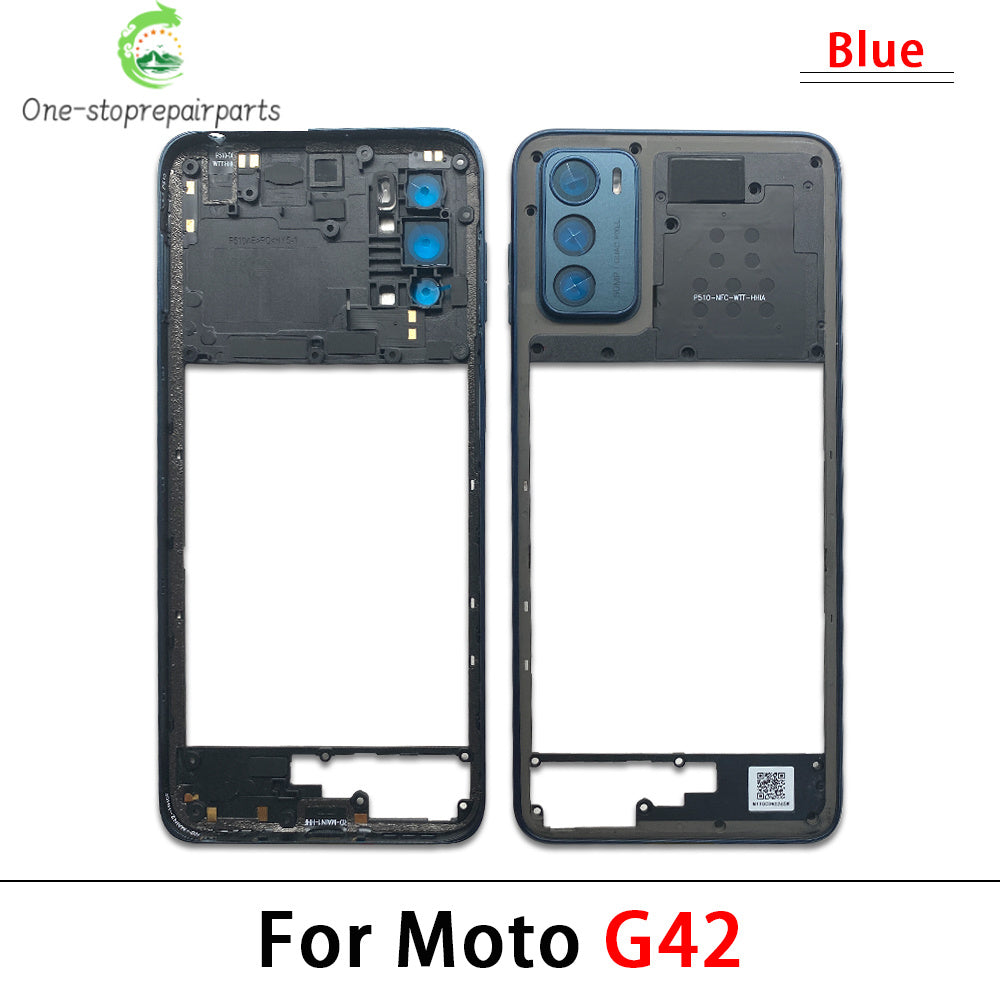 10Pcs， For Motorola For Moto G22 G42 G52 G82 G84 Middle Housing Cover Frame Bezel with Lens Glass Frame Parts Motorola phone repair parts