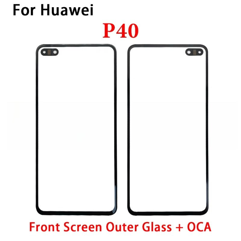 Screen Front Outer Glass+OCA For Huawei Y6P Y7A Y7P Y8P Y8s Y9A Y9s Y9 Prime 2019 P30 P40 Lite E 5G Screen Touch Panel Glass Huawei phone repair parts