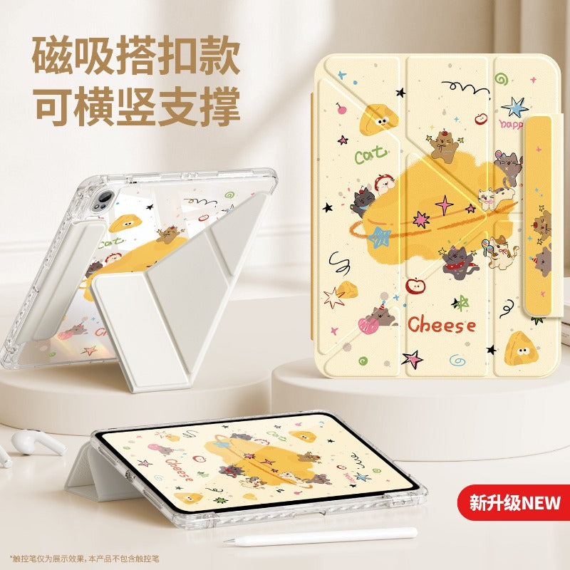 For 2026 new huawei matepad115s protective case air12 tablet cover 11.5 with pen slot pro12.2 magnetic buckle se10.4 For glory x10 anti-drop 9/8 cheese cat Tablet Accessories