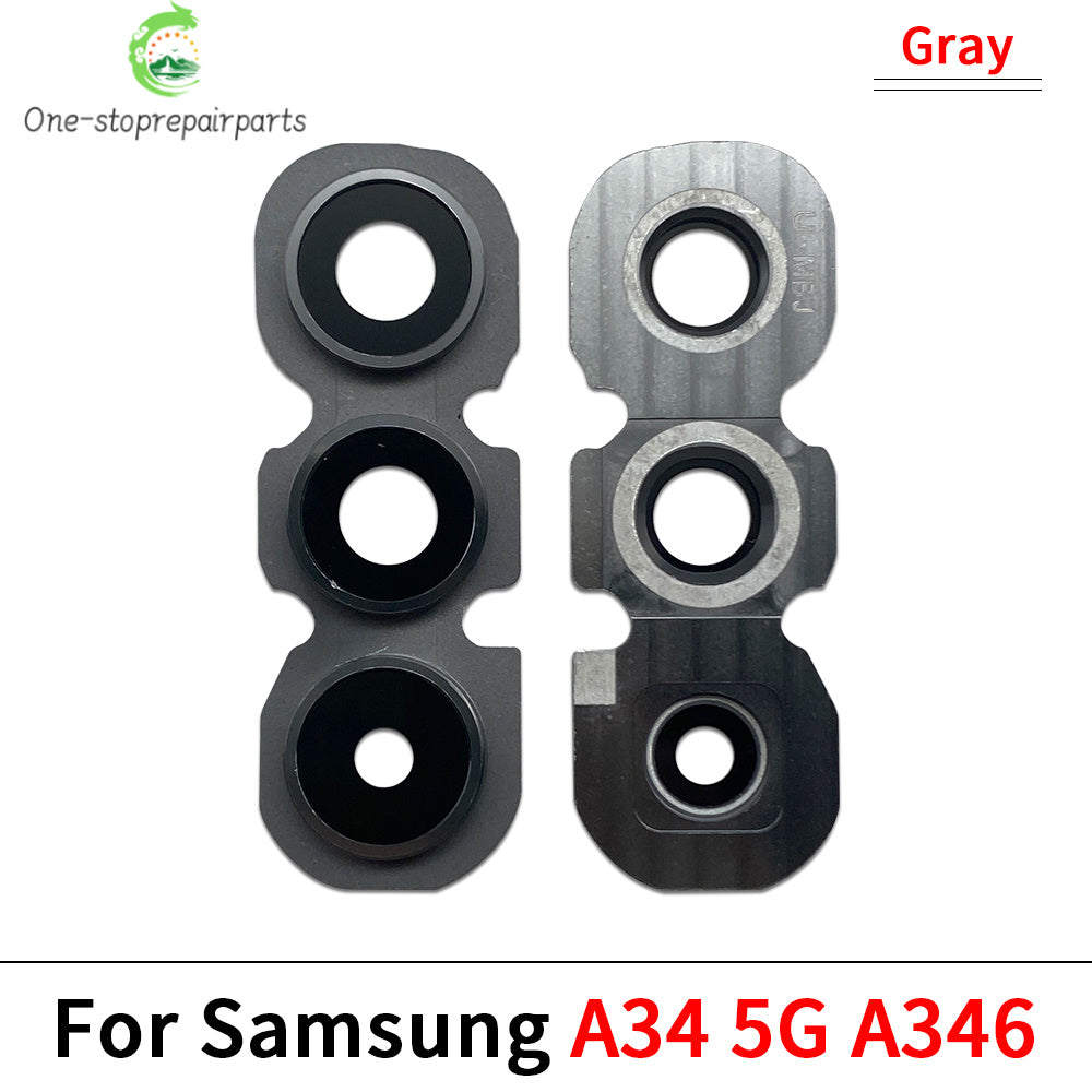 New Rear Camera Glass Lens Cover With Frame Holder For Samsung A26 A56 A34 A54 S24 Fe 5G Replacement Parts Samsung phone repair parts