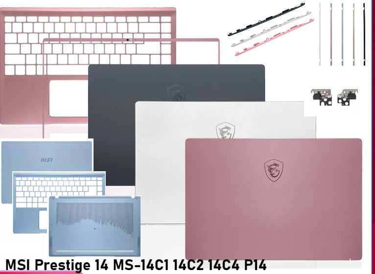 Cover case for MSI Prestige 14 MS-14C1 14C2 14C4 P14 Lcd back housing bezel frame upper tpcase palmrest bottom lower cover hinge MSI laptop repair parts