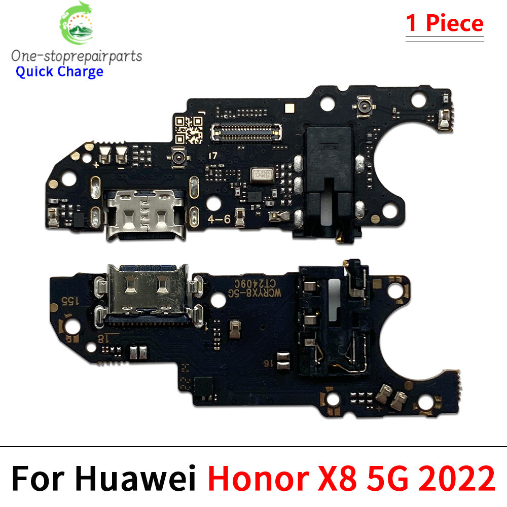 10Pcs, USB Charge Port Jack Dock Connector Charging Board Flex Cable For Huawei Honor X6 X6A X7 X7A X7B X8 X8A X8B X9A X9B 4G 5G Huawei phone repair parts