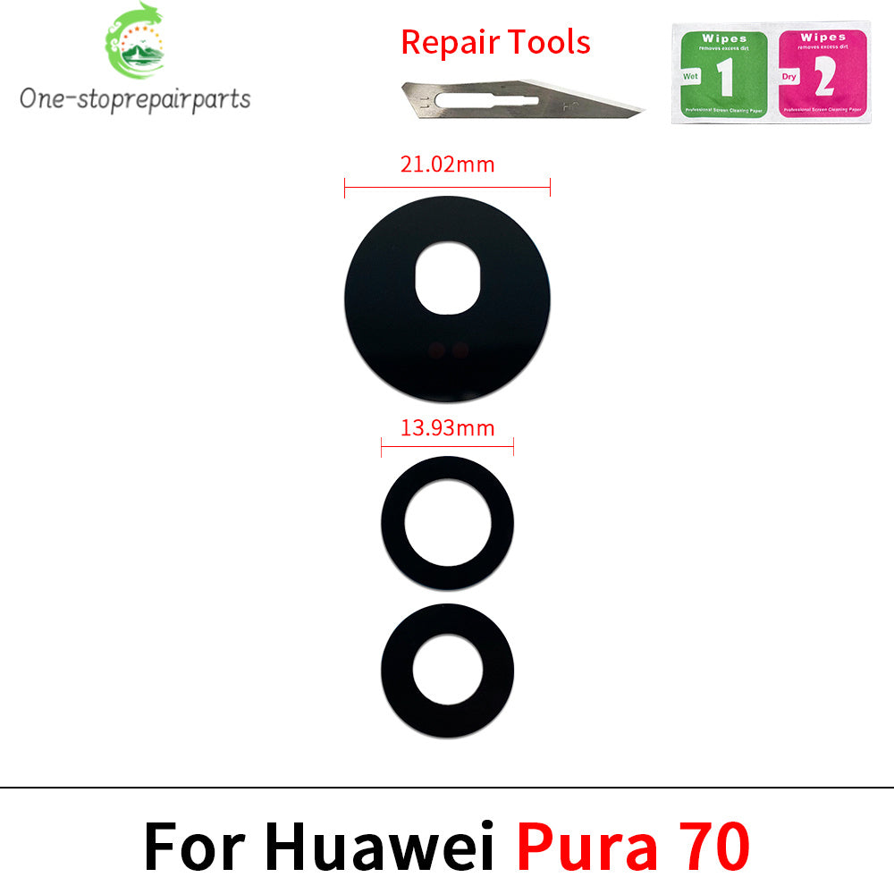 New For Huawei P50 P60 Pura 70 Pro 5G Back Rear Glass Camera Lens With Adhesive Replacement Huawei phone repair parts