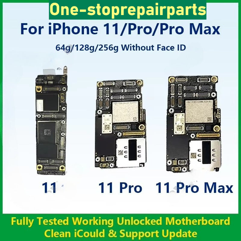 Fully Tested Authentic Motherboard For iPhone 11 Pro Max 64g/256g Unlocked Mainboard Without Face ID Clean iCloud Fast Shipping iPhone phone repair parts