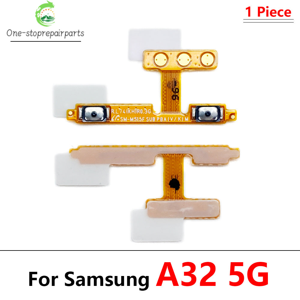 10Pcs, Power on off Volume Key Button Flex Cable For Samsung A02S A22 A32 A52 A72 A03s A03 Core A04 A04s A13 A33 A53 A73 5G 4G Samsung phone repair parts