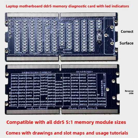 DDR5 memory with light detection card, test, memory slot detection, notebook maintenance test tool laptop repair tools