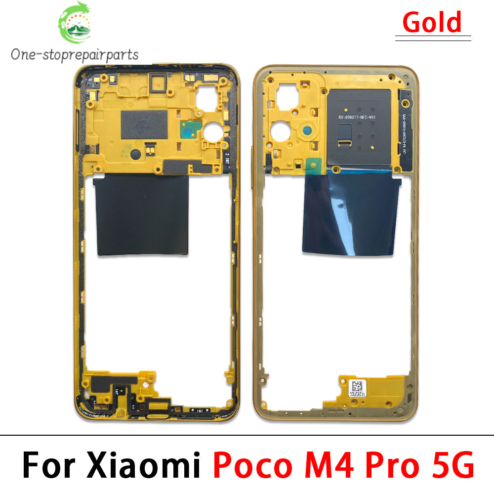10Pcs, Middle Frame Housing For Xiaomi Poco X3 X4 GT X4 X5 M5s M4 Pro 4G 5G Middle Frame Holder Cover Frame Volume Key Parts  Xiaomi  Xiao mi phone repair parts